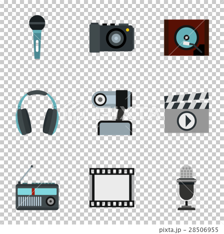 Electronic devices icons set, flat style 28506955