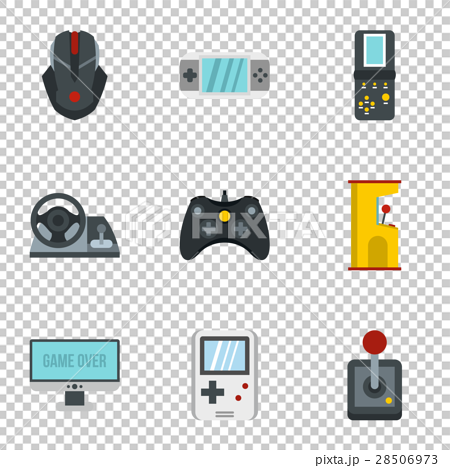 Computer games icons set, flat style - Stock Illustration [28506973 ...
