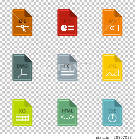 Documents icons set, flat style - Stock Illustration [28507058] - PIXTA