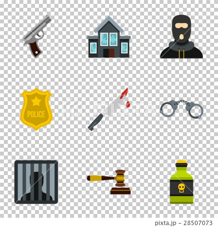 Lawlessness icons set, flat style - Stock Illustration [28507073] - PIXTA