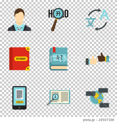 Languages icons set, flat style Languages icons set, flat style 28507100