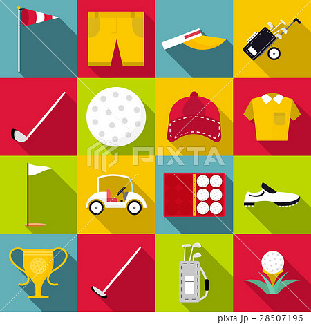 Golf icons set, flat style Golf icons set, flat style 28507196