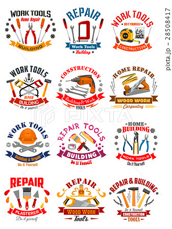 Repair construction work tools vector icons Repair construction work tools vector icons 28508417