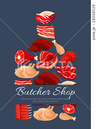 Meat and butchery products vector poster Meat and butchery products vector poster 28508526