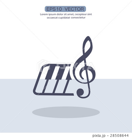 Pictograph of music key and keyboard 28508644
