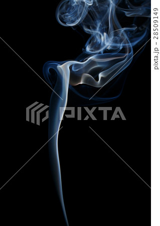 Abstract white blue smoke from aromatic sticks. 28509149