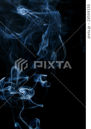 Abstract white blue smoke from aromatic sticks. 28509150