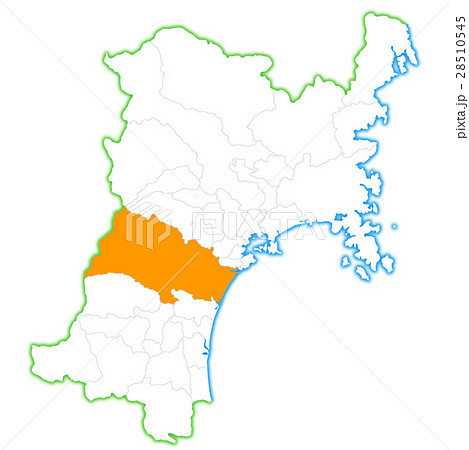 仙台市と宮城県地図のイラスト素材