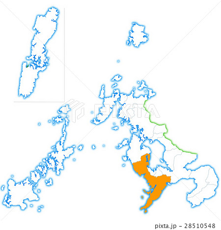 長崎市と長崎県地図のイラスト素材 28510548 Pixta