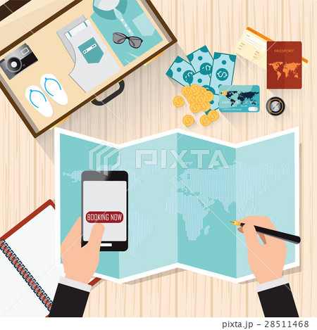 Top view of Travel planning. Top view of Travel planning. 28511468