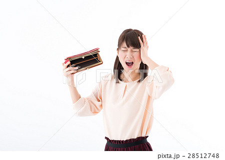 若い女性、お財布、空っぽ、困る 若い女性、お財布、空っぽ、困る 28512748