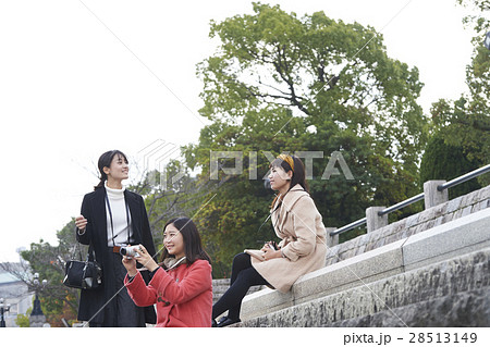 広島平和記念公園 女子旅の写真素材