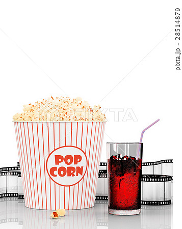 Popcorn and fast food drink. 3Drendering 28514879
