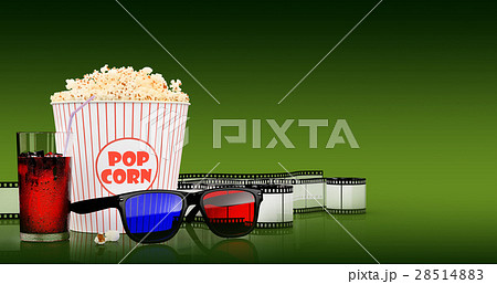 Popcorn and fast food drink. 3Drendering 28514883