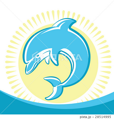 Dolphin jumping in water waves. 28514995