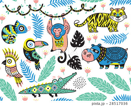 Seamless pattern with tropical animals Seamless pattern with tropical animals 28517036