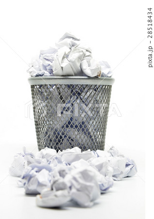 Garbage bin with paper waste 28518434