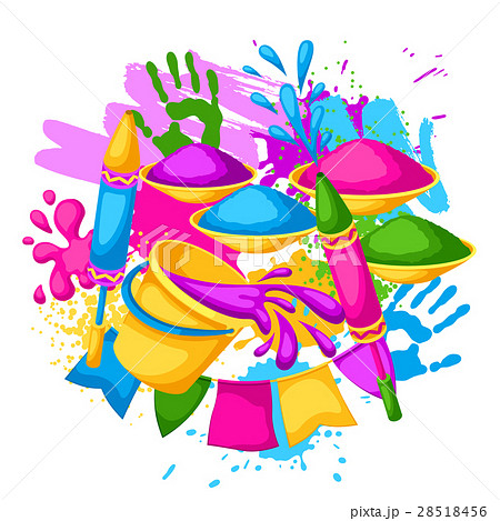 Happy Holi colorful background. Illustration of 28518456
