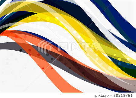 Vector color wave lines with dotted effect on 28518761
