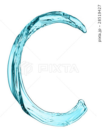 Water splash letter C with light blue color 28519427