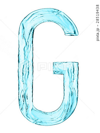 Water splash letter G with light blue color 28519438