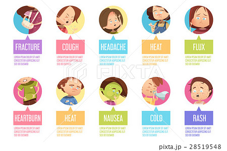 Cartoon Sickness Child Icon Set 28519548