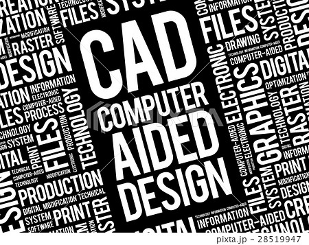 Cad Computer Aided Design Word Cloudのイラスト素材