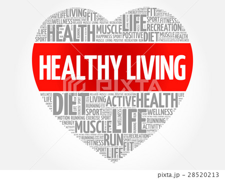 Healthy Living heart word cloud 28520213