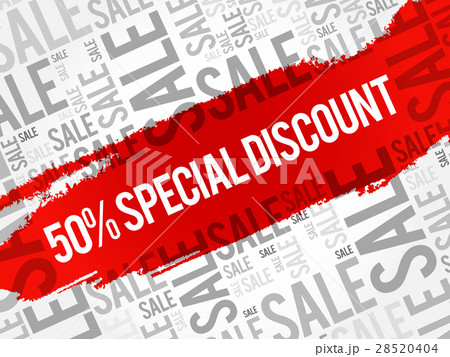 50% Special Discount sale words cloud 28520404