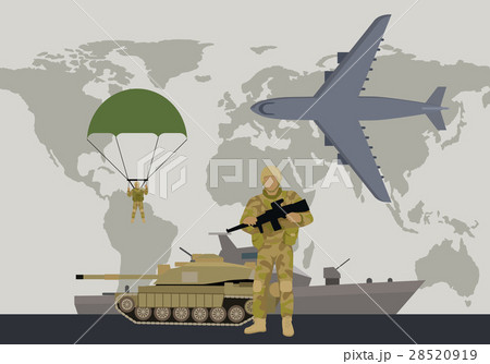 Modern Armed Forces Types Flat Vector Concept  28520919