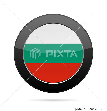 Flag of Bulgaria. Shiny black round button.