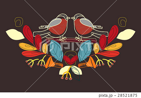Bullfinch vector illustration. Autumn. 28521875