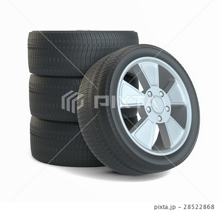 Rubber tires. Isolated on white 28522868