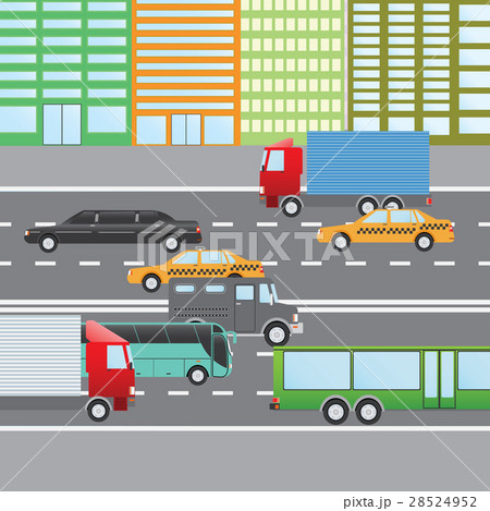 Flat vector illustration of city traffic Flat vector illustration of city traffic 28524952