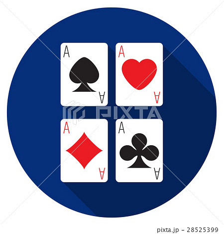 Flat vector ace cards icon with long shadow 28525399