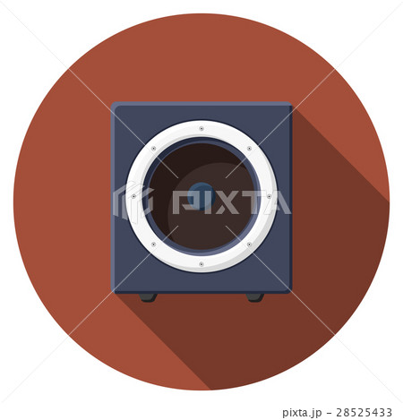 Flat vector Sound speaker icon with long shadow 28525433