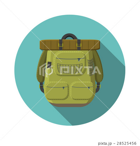 Flat vector illustration of tourist backpack icon 28525456