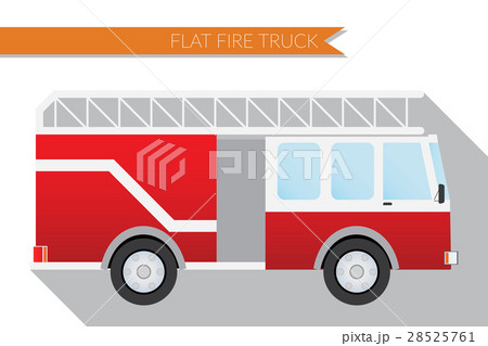 Flat vector illustration city fire truck Flat vector illustration city fire truck 28525761