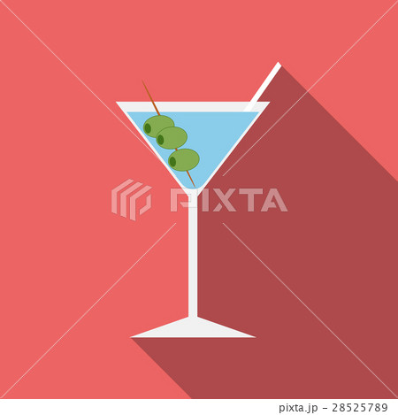 Flat modern vector illustration of cocktail icon Flat modern vector illustration of cocktail icon 28525789