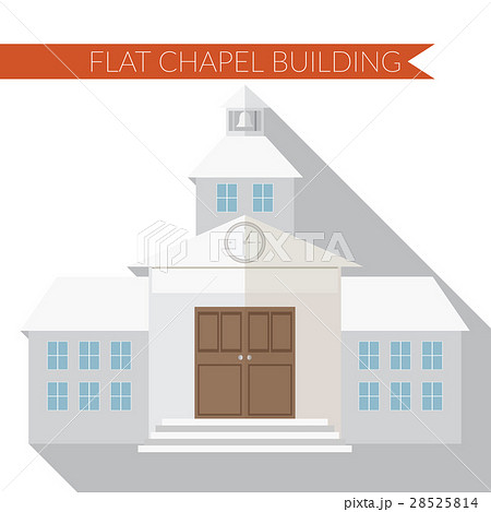 Flat vector illustration of chapel building icon Flat vector illustration of chapel building icon 28525814