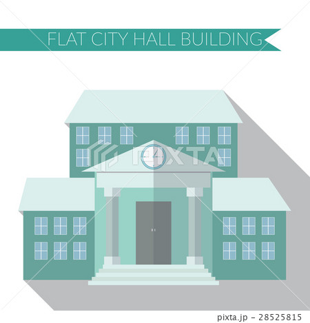 Flat vector illustration city hall building icon Flat vector illustration city hall building icon 28525815