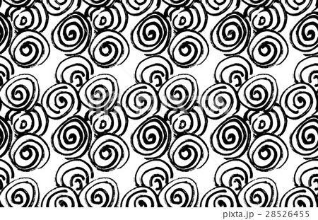 Hand drawn brush abstract spiral seamless pattern 28526455