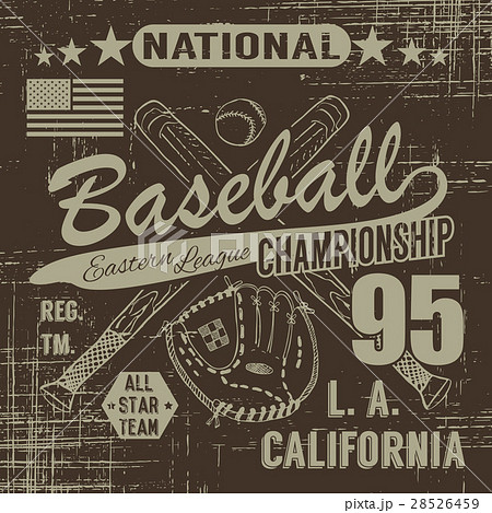 Baseball sport typography, t-shirt print vector  28526459