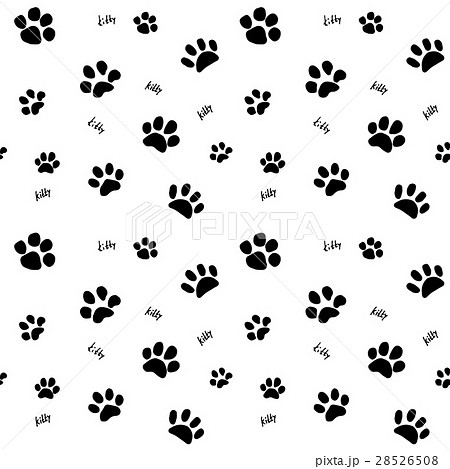 Hand drawn cats paw and traces seamless pattern 28526508