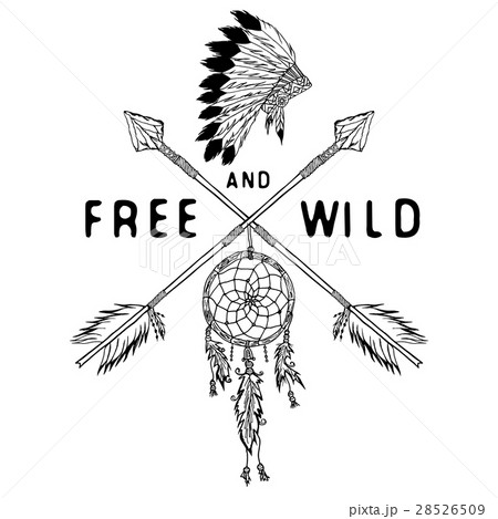 Dreamcatcher crossed arrows headdress Vector Dreamcatcher crossed arrows headdress Vector 28526509