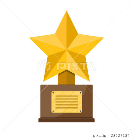 Trophy winner gold star cup with wooden base 28527184