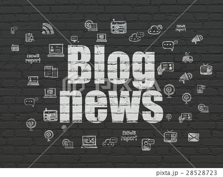 News concept: Blog News on wall background 28528723