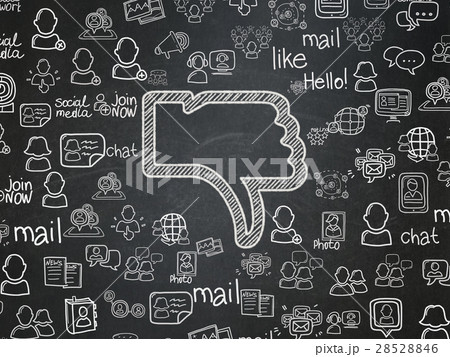 Social media concept: Thumb Down on School board Social media concept: Thumb Down on School board 28528846