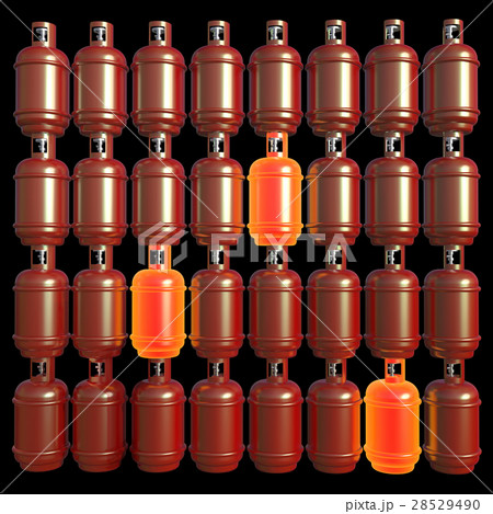 Propane gas cylinders isolated on black background 28529490