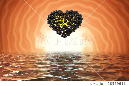 black heart made of spheres with reflections black heart made of spheres with reflections 28529611
